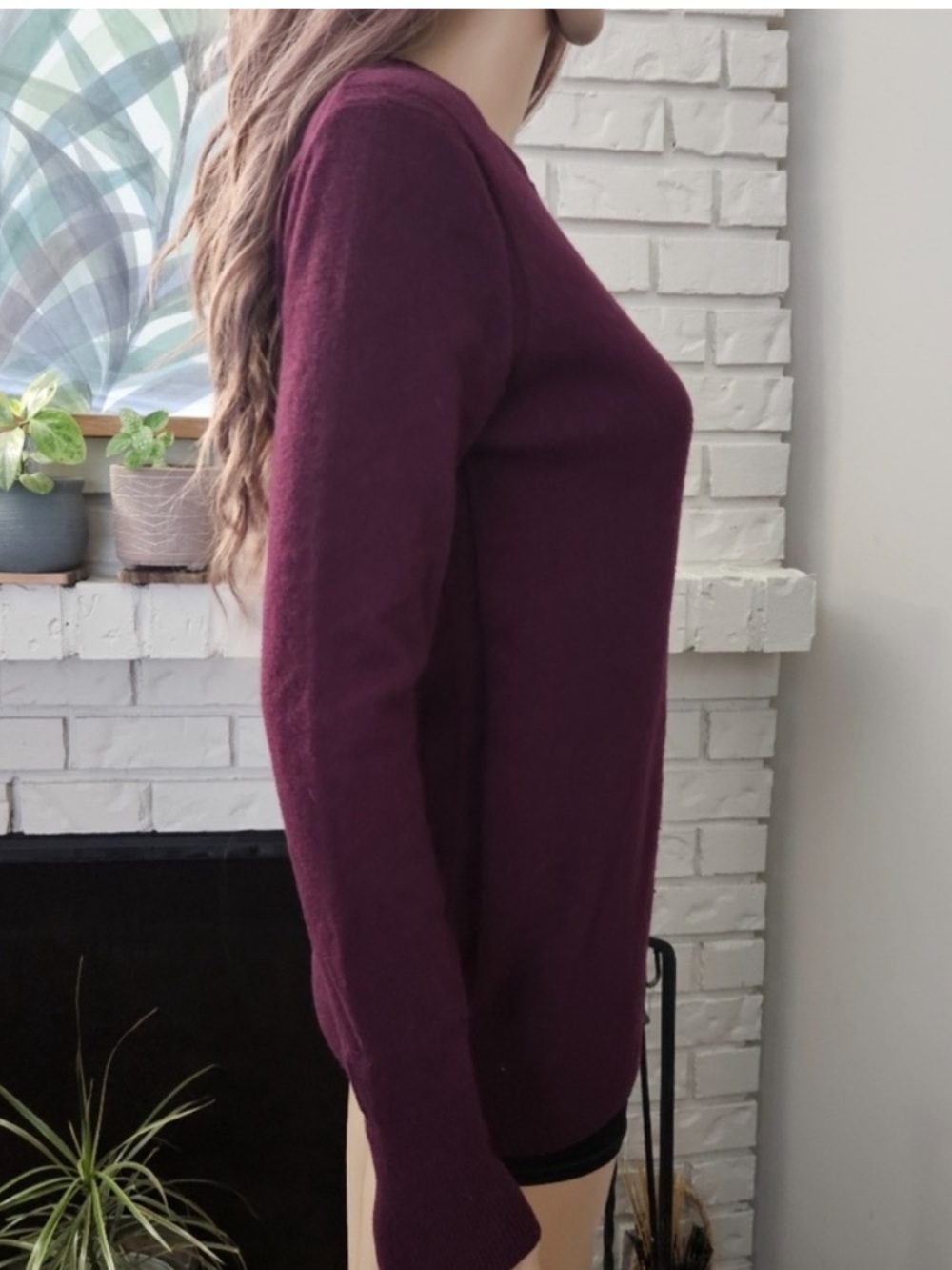 Banana republic merino wool Crewneck Women's Sweater top Burgundy size small - Picture 4 of 12